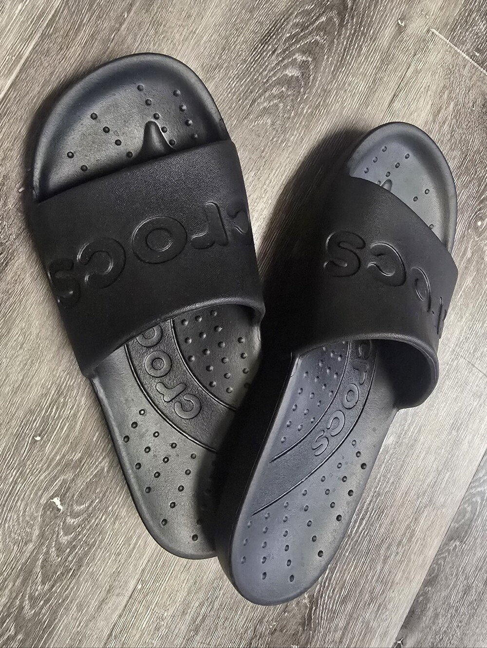 Crocs black slides